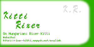 kitti rixer business card